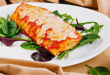 Vegetarian quesadilla with vegetables and cheese