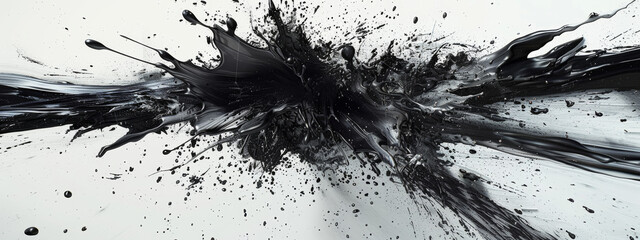Obraz premium black dust explosion on white background