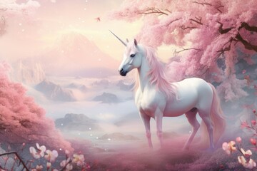 Into the Heart of Unicorn Realms - obrazy, fototapety, plakaty