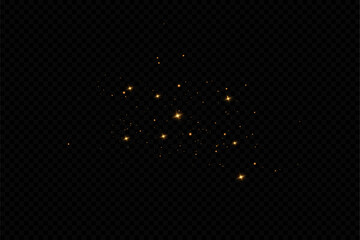 Golden sequins glow with many lights. Glittering dust. Luxurious background of golden particles.	