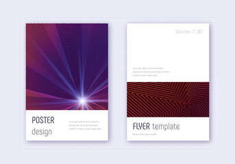Minimalistic cover design template set. Violet abs