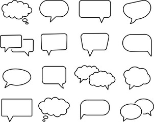  Speech Bubbles and Communication.Talk bubble. Cloud speech bubbles collection. Vector
