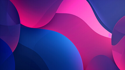 Abstract background with pink and blue waves and circles. Bright modern attractive background for a banner, flyer or booklet