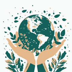 hands close the planet