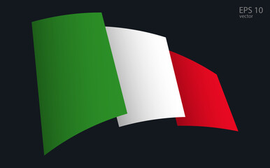Waving Vector flag of Italy. National flag waving symbol. Banner design element.
