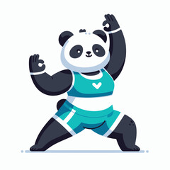 Panda Wear fitness outfits, doing exercise and yoga poses, Funny and Cool, Design for Yoga Lover, Svg Eps Vector illustration
