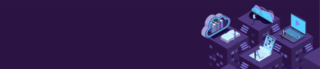 isometric illustration of online learning image background	
