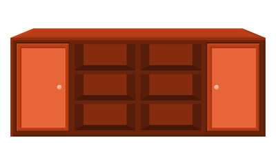 Empty Wooden Shelf Vector Design.