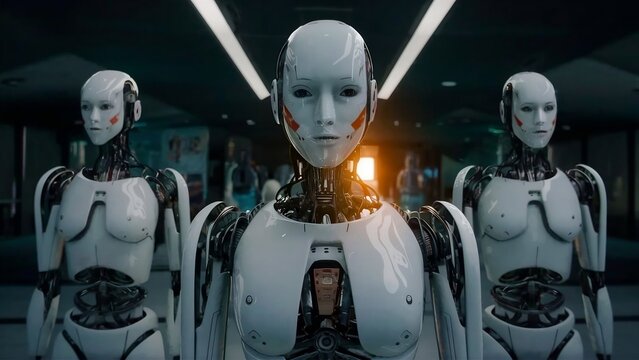Create a short film script set in a world where advanced robots have become indistinguishable from humans. Explore the concepts of identity, awareness, and the blurred barriers between man and machine