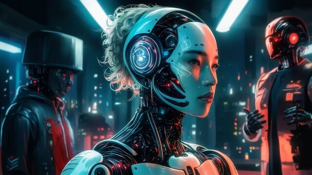 Create a short film script set in a world where advanced robots have become indistinguishable from humans. Explore the concepts of identity, awareness, and the blurred barriers between man and machine