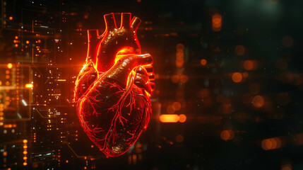 heart with rhythm pattern on a black background