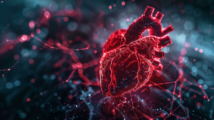 heart with rhythm pattern on a black background