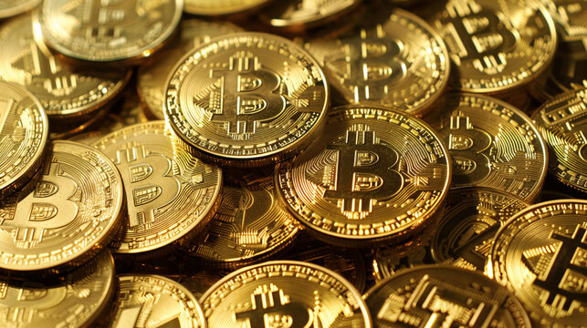 photo of a large number of bitcoin coins 