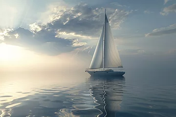 Keuken spatwand met foto a sailboat on the water © Victor