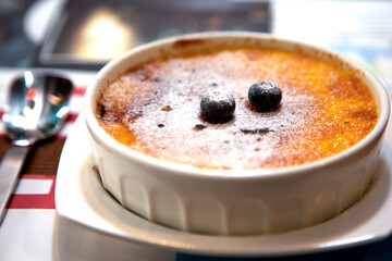 View of the pie on the table