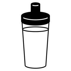 A bottle water line icon. Weight loss and healthy lifestyle concept. Vector illustration