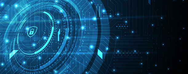 Cyber security and information or network protection. Future cyber technology web services for business and internet project