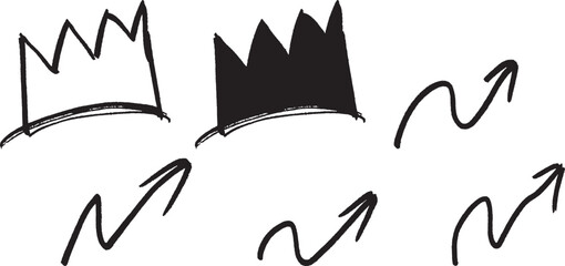 doodle effect stain collection. crayon texture pencil effect. Chalk texture stain set. emphasis, star, arrow mark element. Hand drawn stroke, Vector