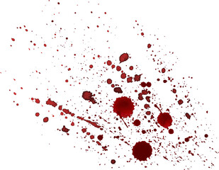 Drops PNG of watercolor splashes, from wine, blood, paint, red burgundy color.