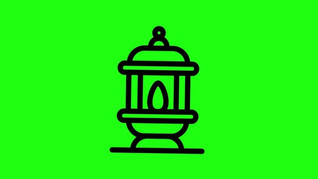 Lamp glowing light symbol for Ramadan ambiance Green screen video