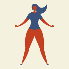 Fototapeta na wymiar Empowered Woman: Minimalist Vector Icon