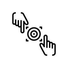 Black line icon for focus