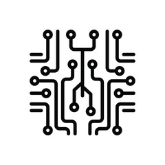 Black line icon for connection