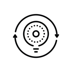 Black line icon for consistency