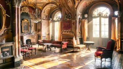 Obraz premium Interior of a generic magnificent old gothic castle