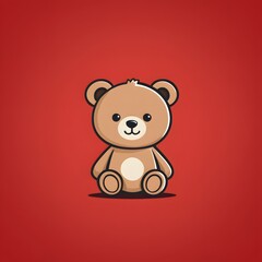 Teddy bear isolated on a red background