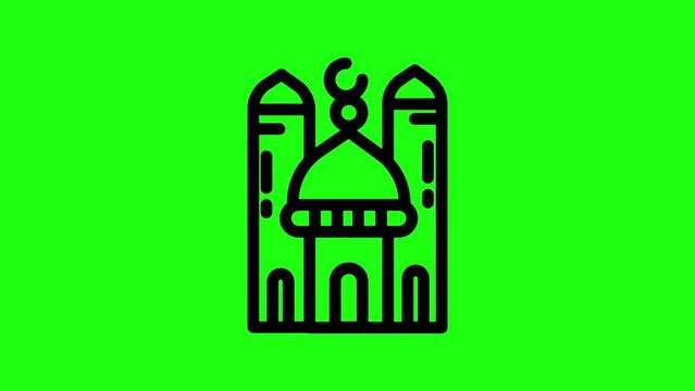 Mosque exterior and architecture in Islamic culture Green screen video