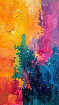 Vibrant Watercolor Art: Abstract, Grunge, and Colorful Painting with Vintage Charm for Artistic Wall Decoration