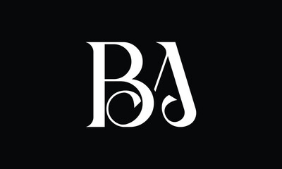 BA, AB, B, A, Abstract Letters Logo monogram