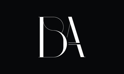 BA, AB, B, A, Abstract Letters Logo monogram
