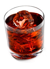 glass of vermouth with ice cubes - 752135952