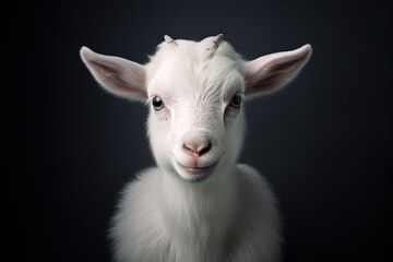 a close up of a goat