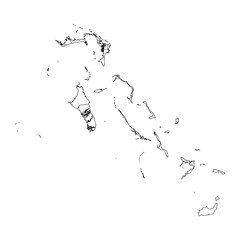 Naklejka premium Bahamas map with administrative divisions. Vector illustration.