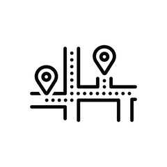 Black line icon for map