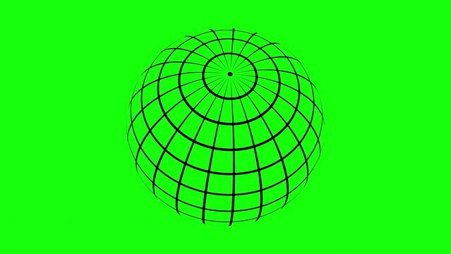 abstract green sphere. Brutal-ism shapes on green screen background
