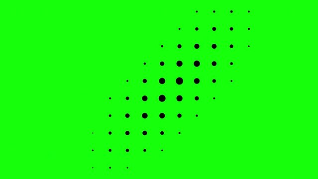 abstract background with dots .Abstract halftone shape on green screen background
