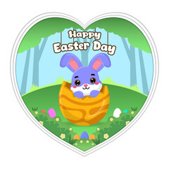 Vector flat illustration for happy easter day celebration