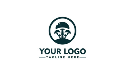 Mushroom Logo Vector Professional Black Pearl Design for Business Identity Unique and High Quality Branding Symbol