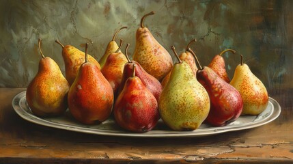 Plate with pears in a still life