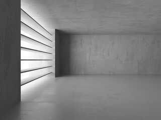 Abstract empty concrete interior. Minimalistic dark room design template