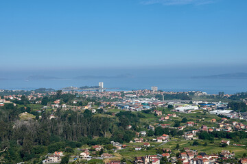 Fototapeta na wymiar Panoramic view of the city of Vigo, Pontevedra, Galicia, Spain