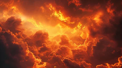 Foto op Plexiglas the fire burned through the clouds and sky © jirasin