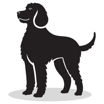 recommend clip art: Goldendoodle Retriever silhouettes and icons. Black flat color simple elegant white background Goldendoodle animal vector and illustration.