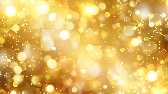 Abstract gold background with soft blur bokeh light