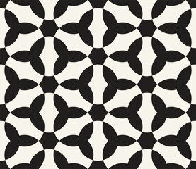 Vector seamless pattern. Repeating geometric elements. Stylish monochrome background design.