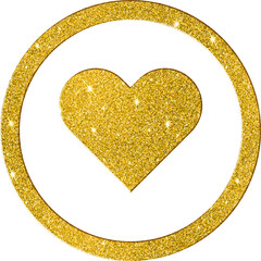 Sparkling Gold Glitter Heart Protection Icon